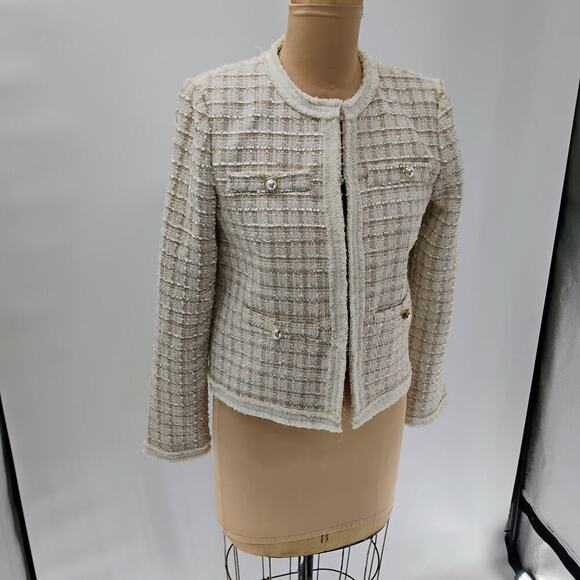 Tahari academia Women’s Career Work Blazer Office Professional tweed school - Picture 4 of 15